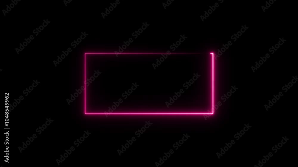 abstract Glowing Neon light frame rectangle loading icon background in 4k video animation. abstract Glowing Neon light frame rectangle loading icon background in 4k video animation.