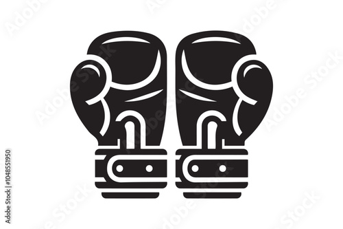 Boxing Gloves Silhouette Vector Art & Illustration