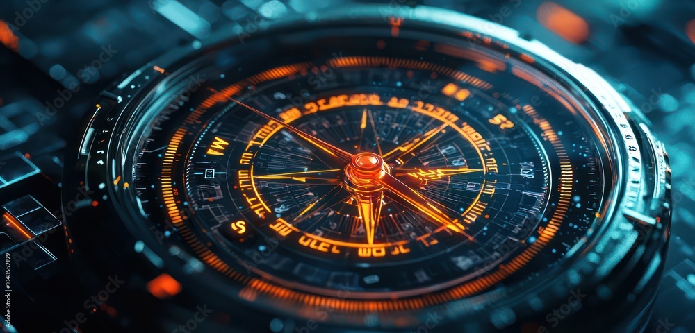 custom made wallpaper toronto digitalDynamic digital compass animation on a smartwatch appeals to tech enthusiasts.