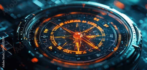 Wallpaper Mural Dynamic digital compass animation on a smartwatch appeals to tech enthusiasts. Torontodigital.ca