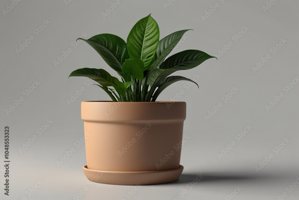 Fototapeta premium Houseplant pot on background