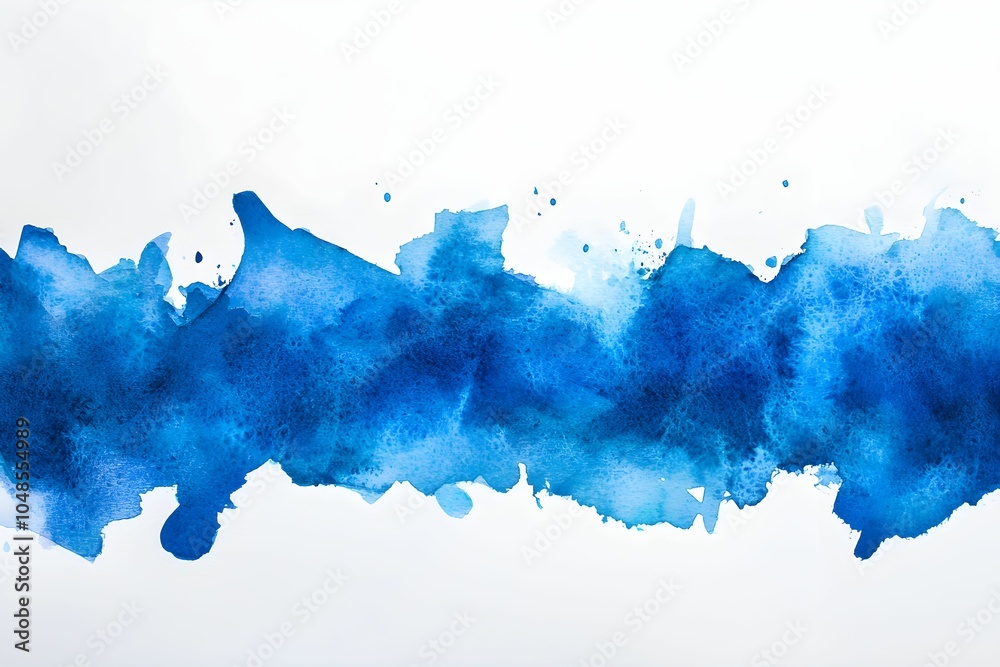 Obraz premium Vibrant blue watercolor abstract art with splashes and gradients