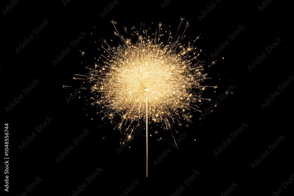 Obraz premium Beautiful sparkler on black background, close up