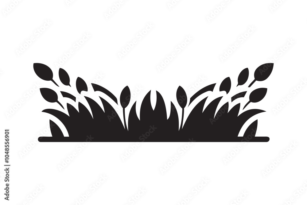 Obraz premium Grass With Leaves Vector Art & Illustration