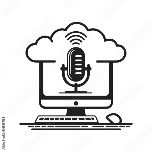 Podcast Logo Icon Vector Illustration