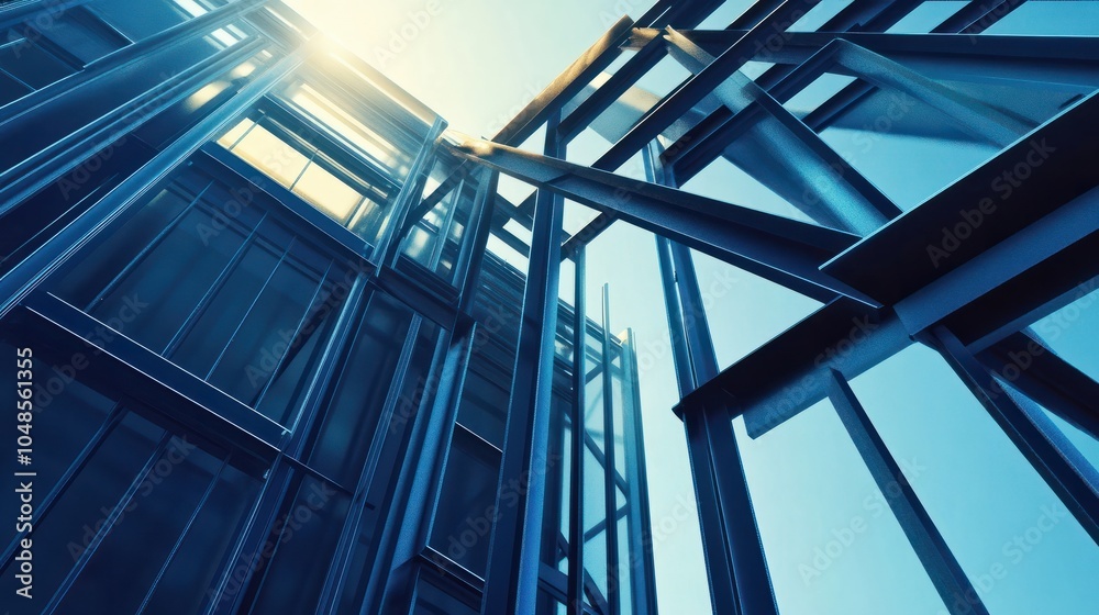 building construction of metal steel framework outdoors building construction of metal steel framework outdoors