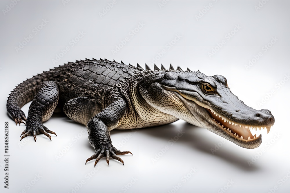 Chinese alligator on white background, Ai Generated Chinese alligator on white background, Ai Generated