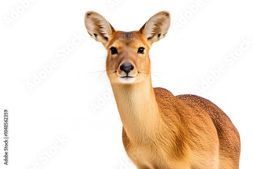 Chinese water deer on wlight background, Ai generated photo