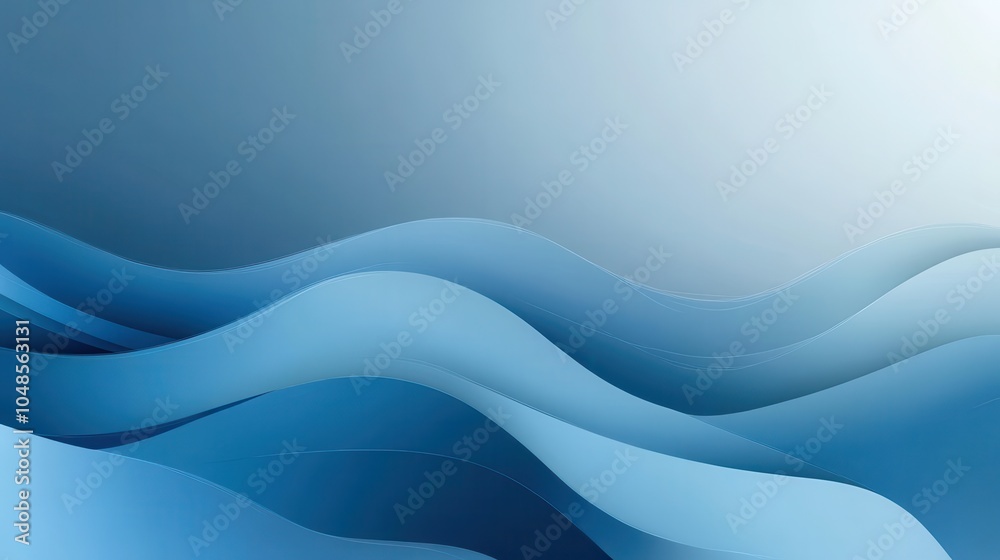 Abstract Blue Wave Background - Fluid Design With Gradient And Soft Shadows Abstract Blue Wave Background - Fluid Design With Gradient And Soft Shadows