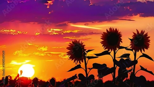 Sun tree at sunset 
