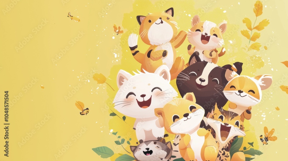 Obraz premium Small Animal Role-Switching Illustration: A Whimsical Adventure