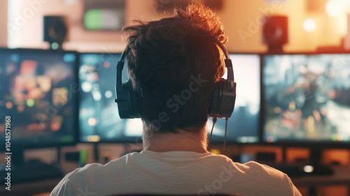 Immersed in Gaming: A Content Creator's Reaction Video. photo