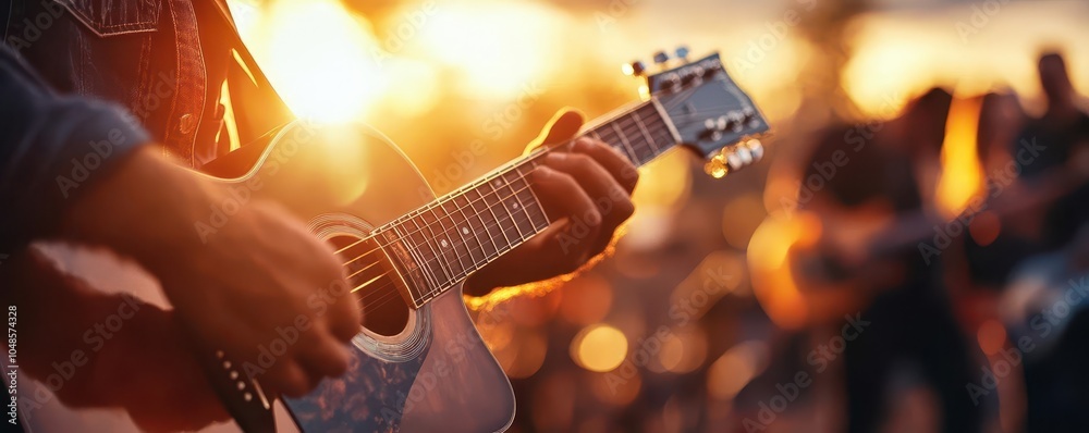 Obraz premium Outdoor concert, vibrant colors, joyful scenes, dynamic action, inviting