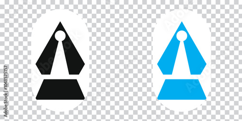 Fountain pen nib or tip line writing icon set. Fountain pen nib icon on PNG background. Vector Illustration.