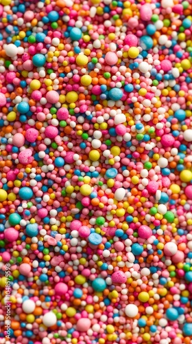 Colorful Assortment of Sprinkles and Sugar Balls