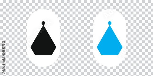 Fountain pen nib or tip line writing icon set. Fountain pen nib icon on PNG background. Vector Illustration.