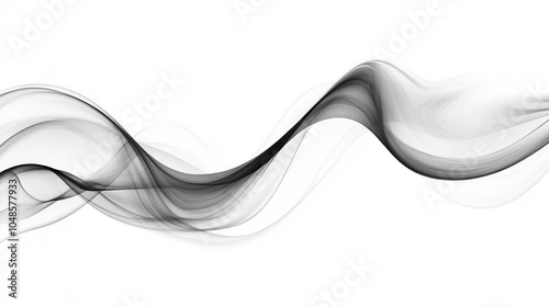 Abstract black wave flowing on white background. Abstract black wave design isolated on white background. abstract black wave and curve design ,modern and smooth motion white background, generative ai