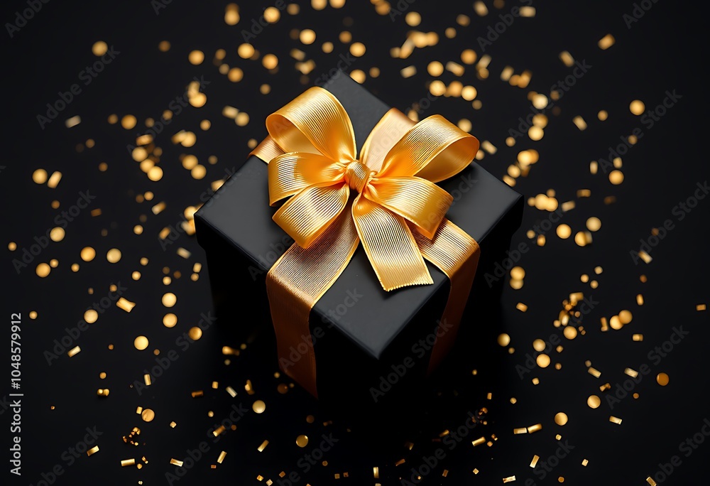 Craft gift box on a dark background, decorated with a textured bow and feathers, creating a romantic luxury atmosphere. For birthday, anniversary presents, Created with Generative AI technology Craft gift box on a dark background, decorated with a textured bow and feathers, creating a romantic luxury atmosphere. For birthday, anniversary presents, Created with Generative AI technology