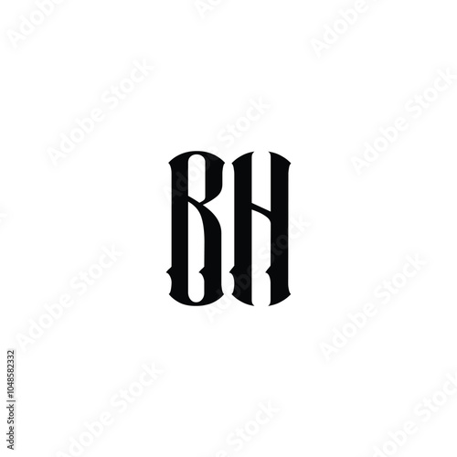 Free Download BH monogram logo design letter text name symbol monochrome logotype alphabet character simple logo - GFXLoad