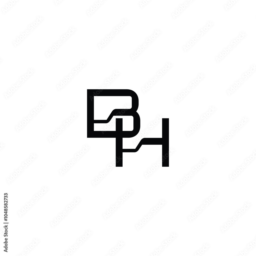 BH monogram logo design letter text name symbol monochrome logotype alphabet character simple logo BH monogram logo design letter text name symbol monochrome logotype alphabet character simple logo
