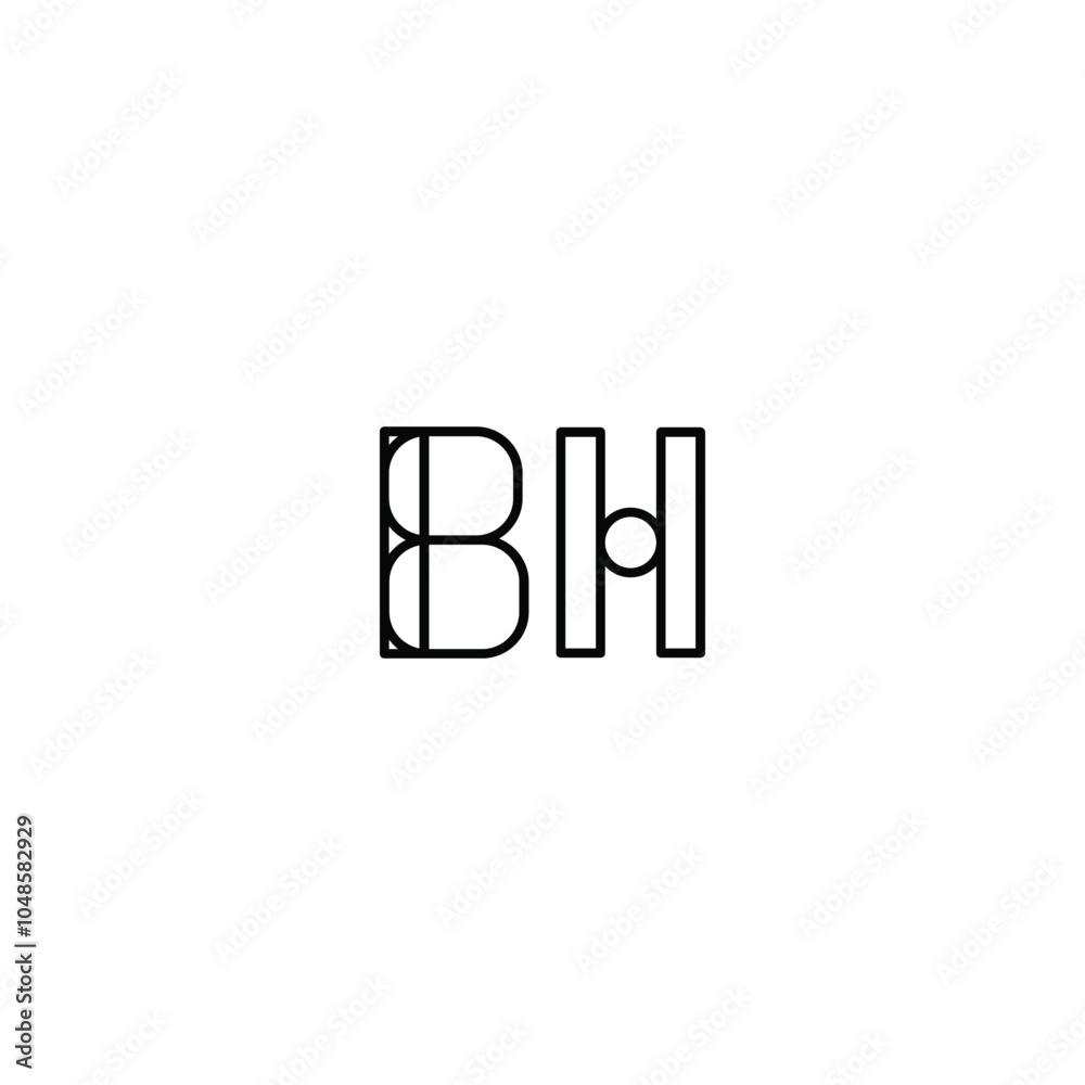 BH monogram logo design letter text name symbol monochrome logotype alphabet character simple logo BH monogram logo design letter text name symbol monochrome logotype alphabet character simple logo