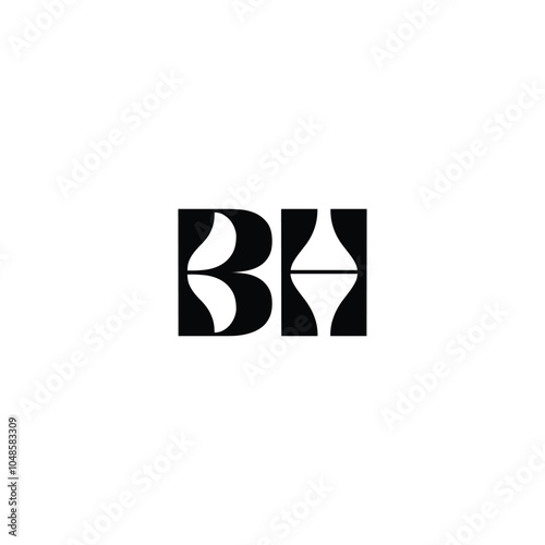 BH monogram logo design letter text name symbol monochrome logotype alphabet character simple logo