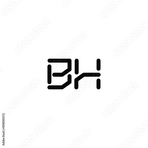 BH monogram logo design letter text name symbol monochrome logotype alphabet character simple logo photo