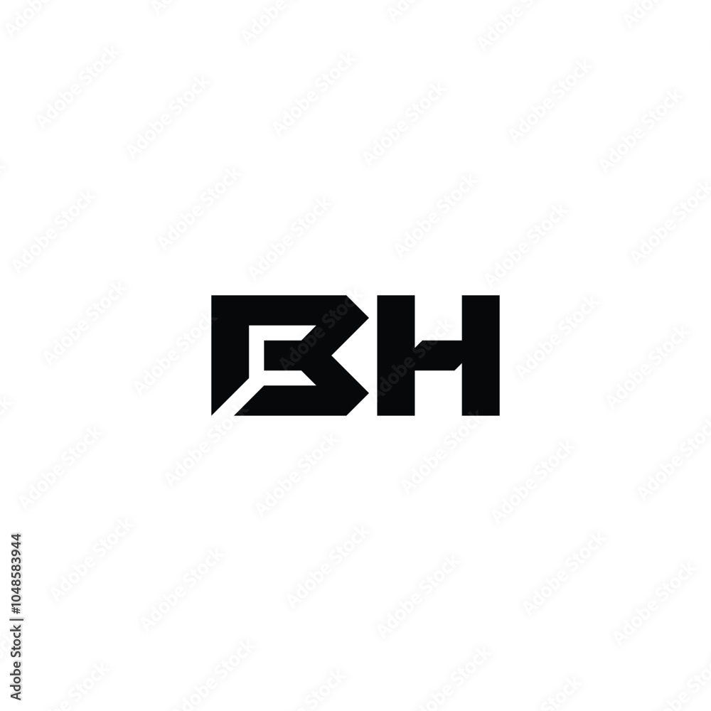 BH monogram logo design letter text name symbol monochrome logotype alphabet character simple logo BH monogram logo design letter text name symbol monochrome logotype alphabet character simple logo