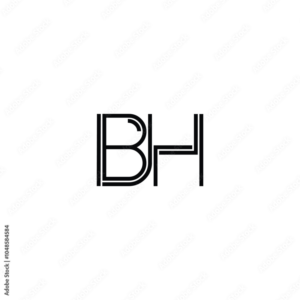 BH monogram logo design letter text name symbol monochrome logotype alphabet character simple logo BH monogram logo design letter text name symbol monochrome logotype alphabet character simple logo
