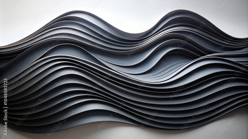Obraz premium Abstract Pattern of Intersecting Curves Forming a Gray Wave Design