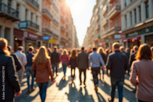 Wallpaper Mural blurry photo of people on the street Torontodigital.ca