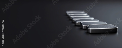 Closeup of glossy car keys, black studio background, luxury and status