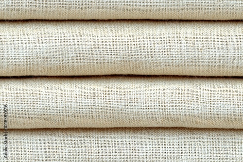 Seamless of Stacked Layers of Neutral Linen Fabric with Soft Folds and Wrinkles in Contemporary Design