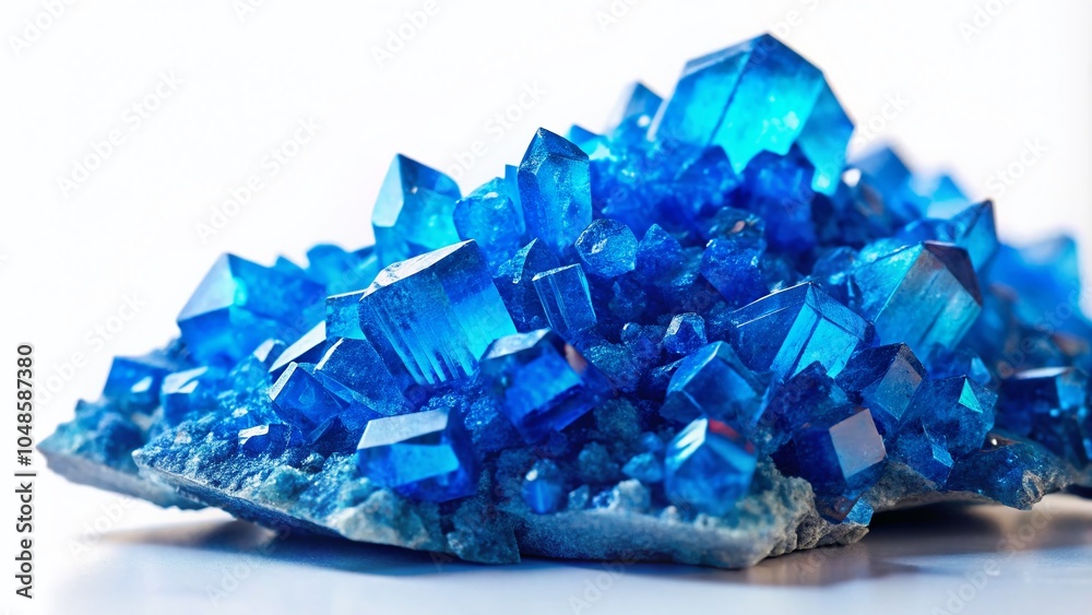 Copper II Sulfate on White Background - Blue Vitriol for Scientific and Educational Purposes Copper II Sulfate on White Background - Blue Vitriol for Scientific and Educational Purposes