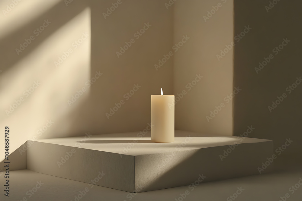 A minimalist aesthetic featuring a single, elegant candle. A minimalist aesthetic featuring a single, elegant candle.