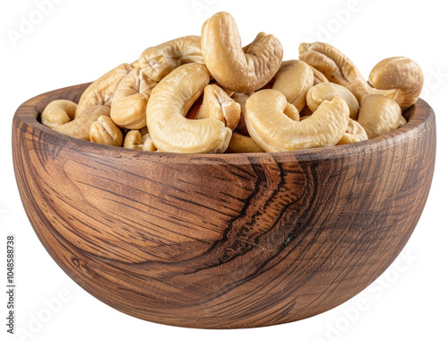 PNG Healthy cashews in wooden bowl photo