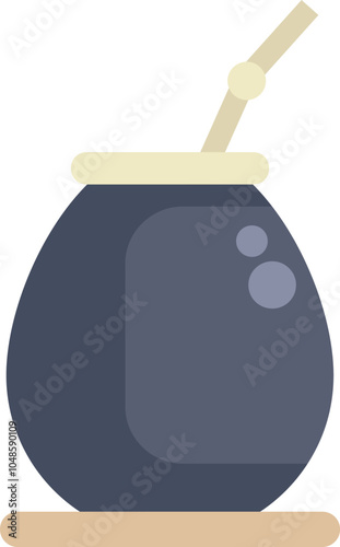 Calabash cup with a bombilla, traditionally used for drinking yerba mate infusion