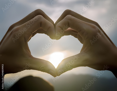 The scene where you show a hand-made heart while watching the sunset