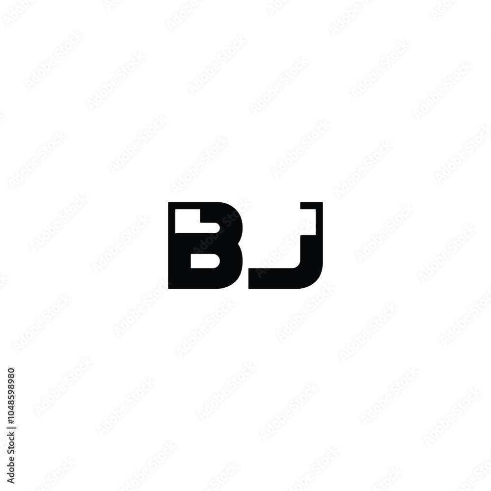 BJ monogram logo design letter text name symbol monochrome logotype alphabet character simple logo BJ monogram logo design letter text name symbol monochrome logotype alphabet character simple logo
