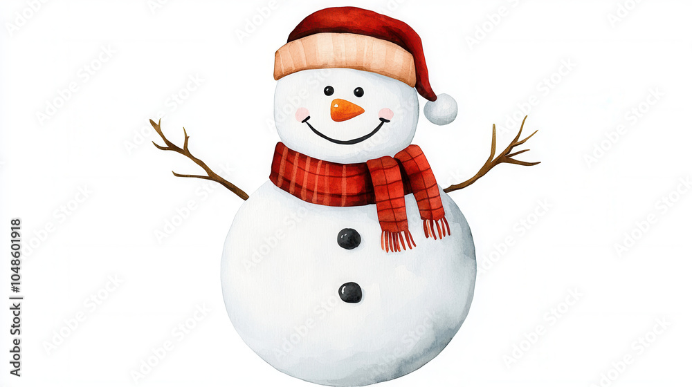 A cheerful snowman with a scarf and hat, perfect for winter decorations and holiday cheer. A cheerful snowman with a scarf and hat, perfect for winter decorations and holiday cheer.