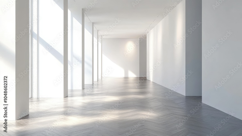 Fototapeta premium Bright and Minimalist Empty Room with Natural Light