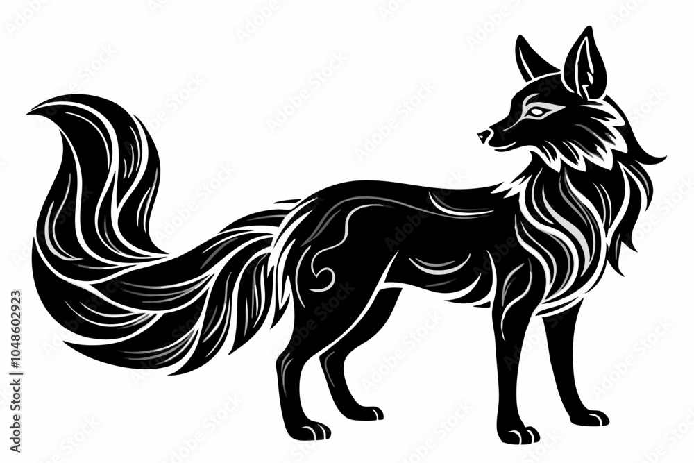 Fototapeta premium Cunning Fox Silhouette Design