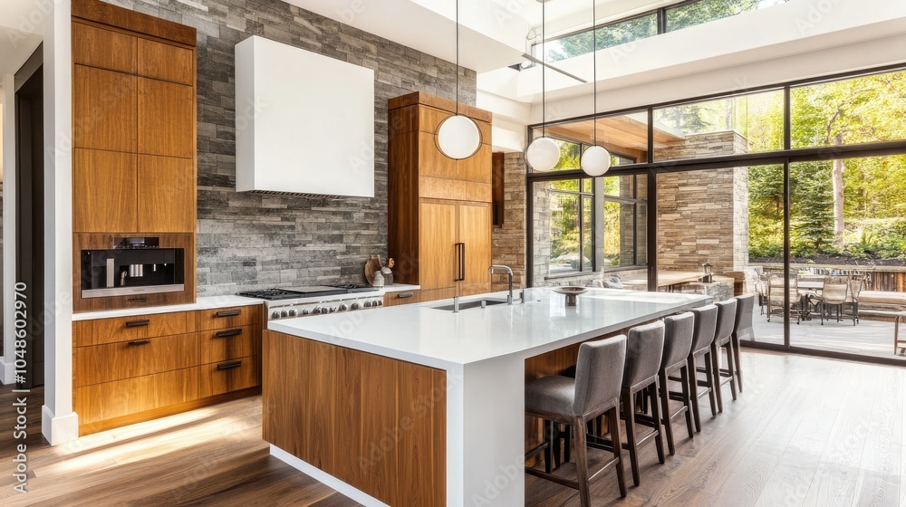 Modern Kitchen with Sleek Design and Natural Light Modern Kitchen with Sleek Design and Natural Light
