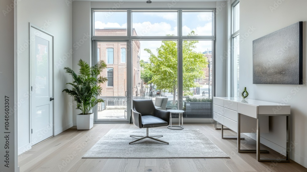 Fototapeta premium Modern Living Room with Bright Natural Light