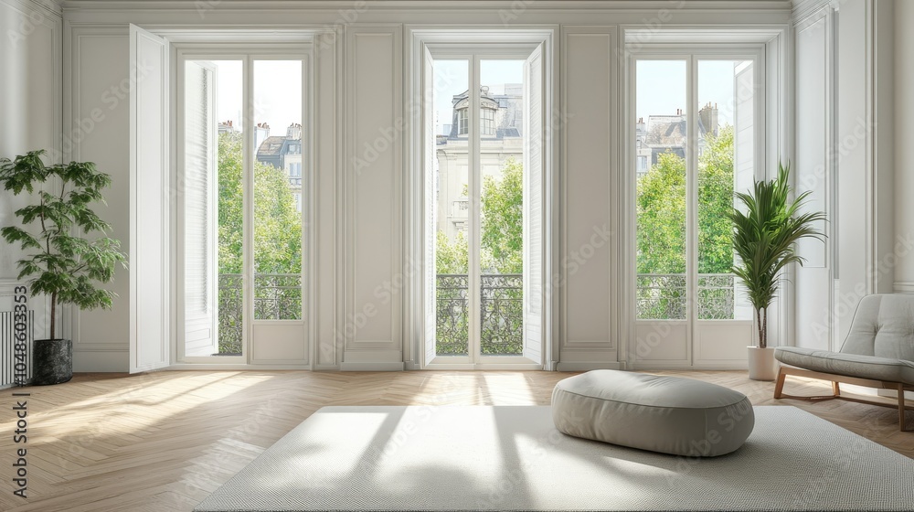 Fototapeta premium Bright and Airy Modern Living Room Interior Design