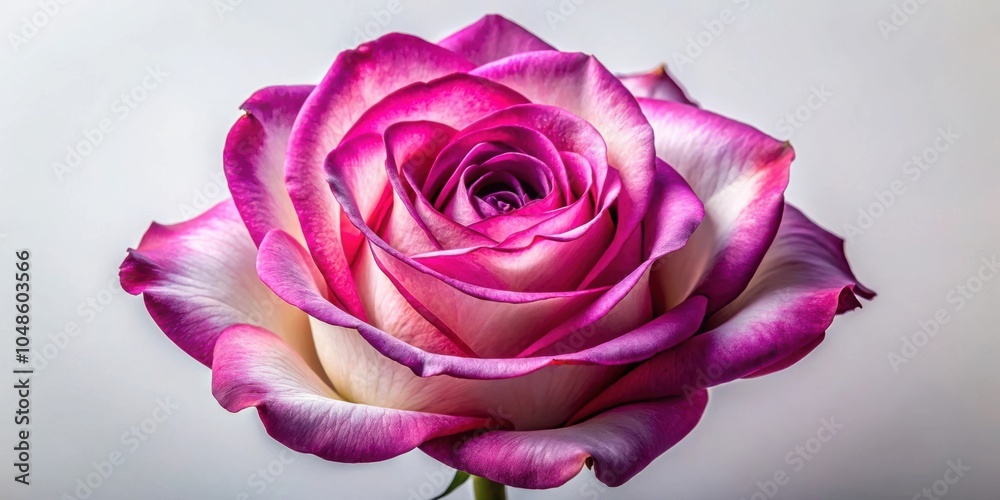 A single pink and white rose with delicate petals, showcasing the beauty of nature's intricate design A single pink and white rose with delicate petals, showcasing the beauty of nature's intricate design