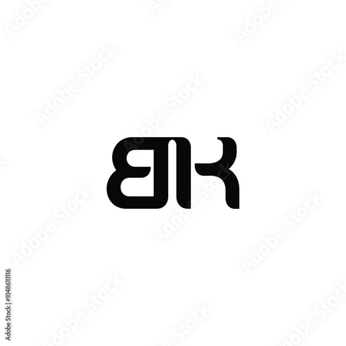 BK monogram logo design letter text name symbol monochrome logotype alphabet character simple logo