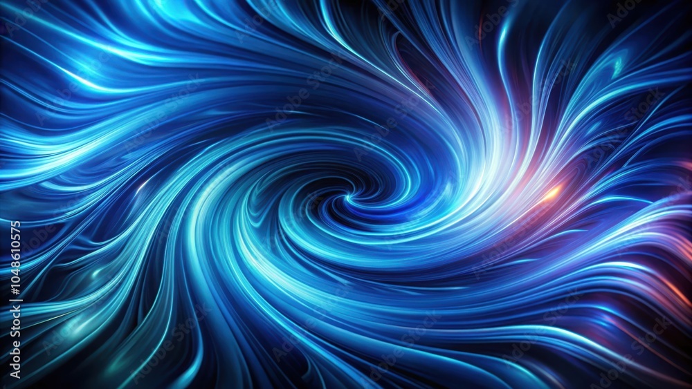 Obraz premium Abstract swirling lines of light in blue and purple hues create a mesmerizing vortex effect.