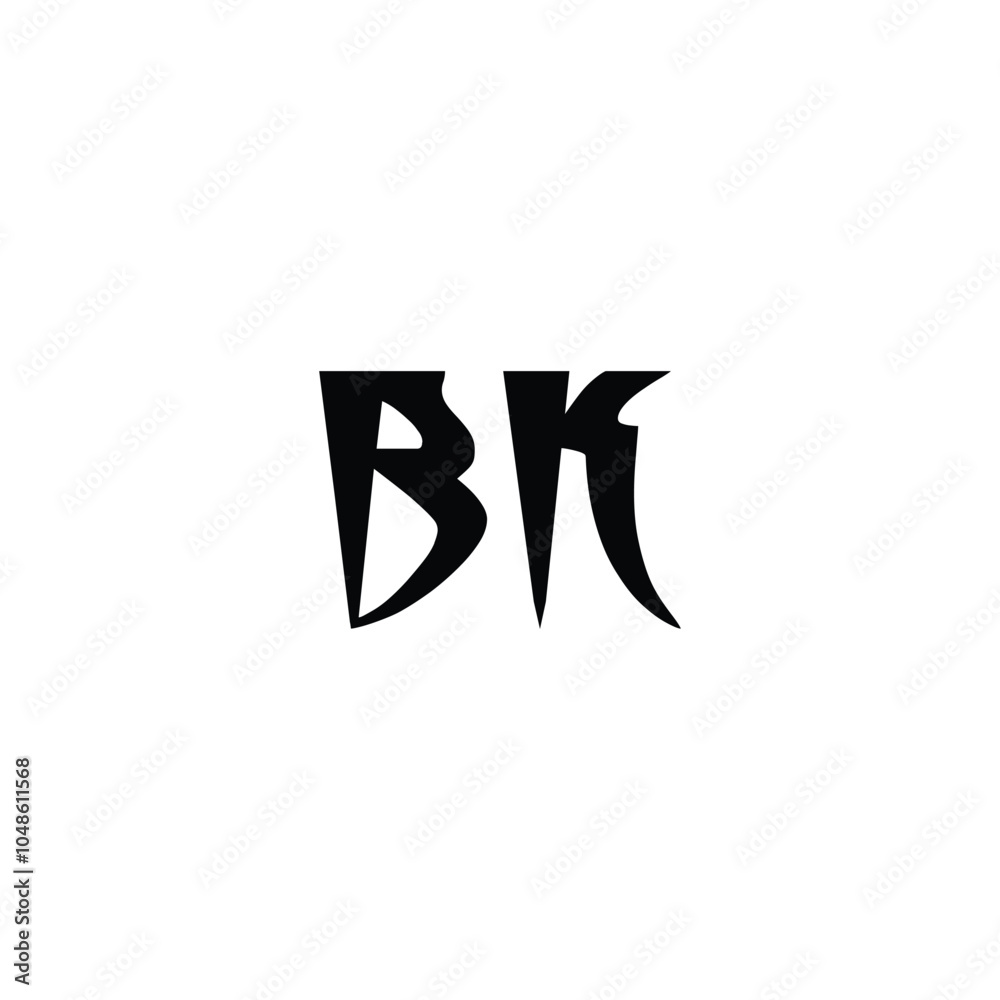 Obraz premium BK monogram logo design letter text name symbol monochrome logotype alphabet character simple logo