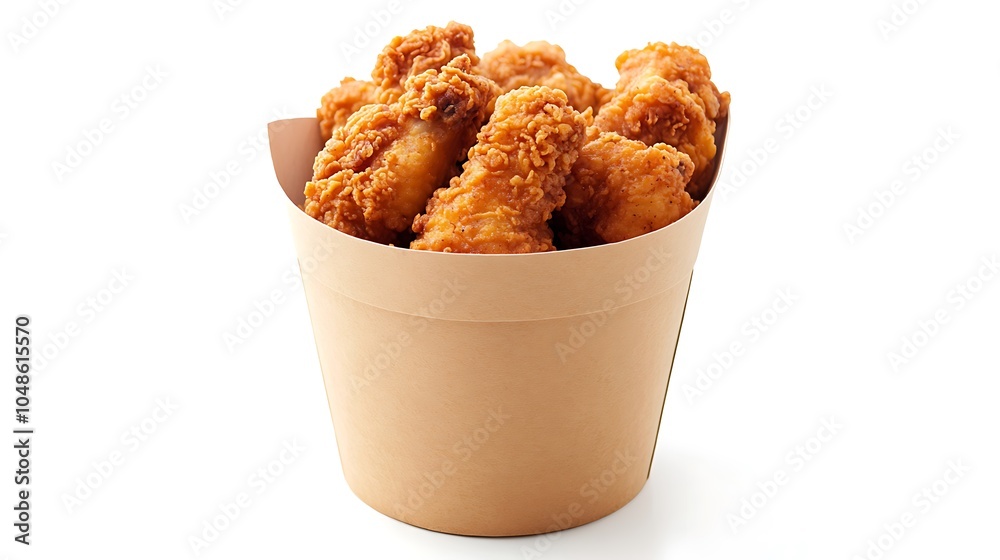 Crispy Fried Chicken in a Paper Container Crispy Fried Chicken in a Paper Container